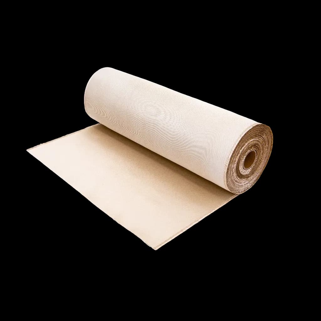 A roll of Termaltex V fabric, a light beige insulating material with visible texture, partially unrolled.