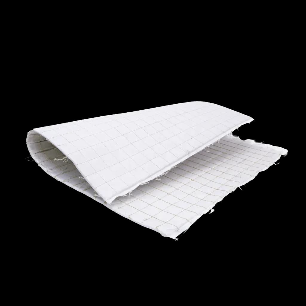 A white Microtherm Overstitched panel, flexible and folded, with a visible grid pattern on the surface.